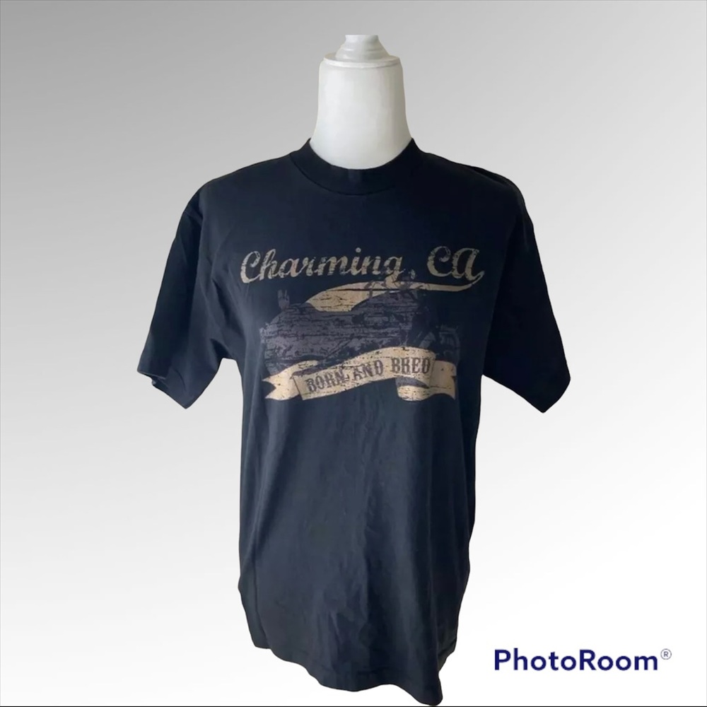 Sons of Anarchy Tshirt Black Charming Ca Born and Bred Size M NWOT SOA